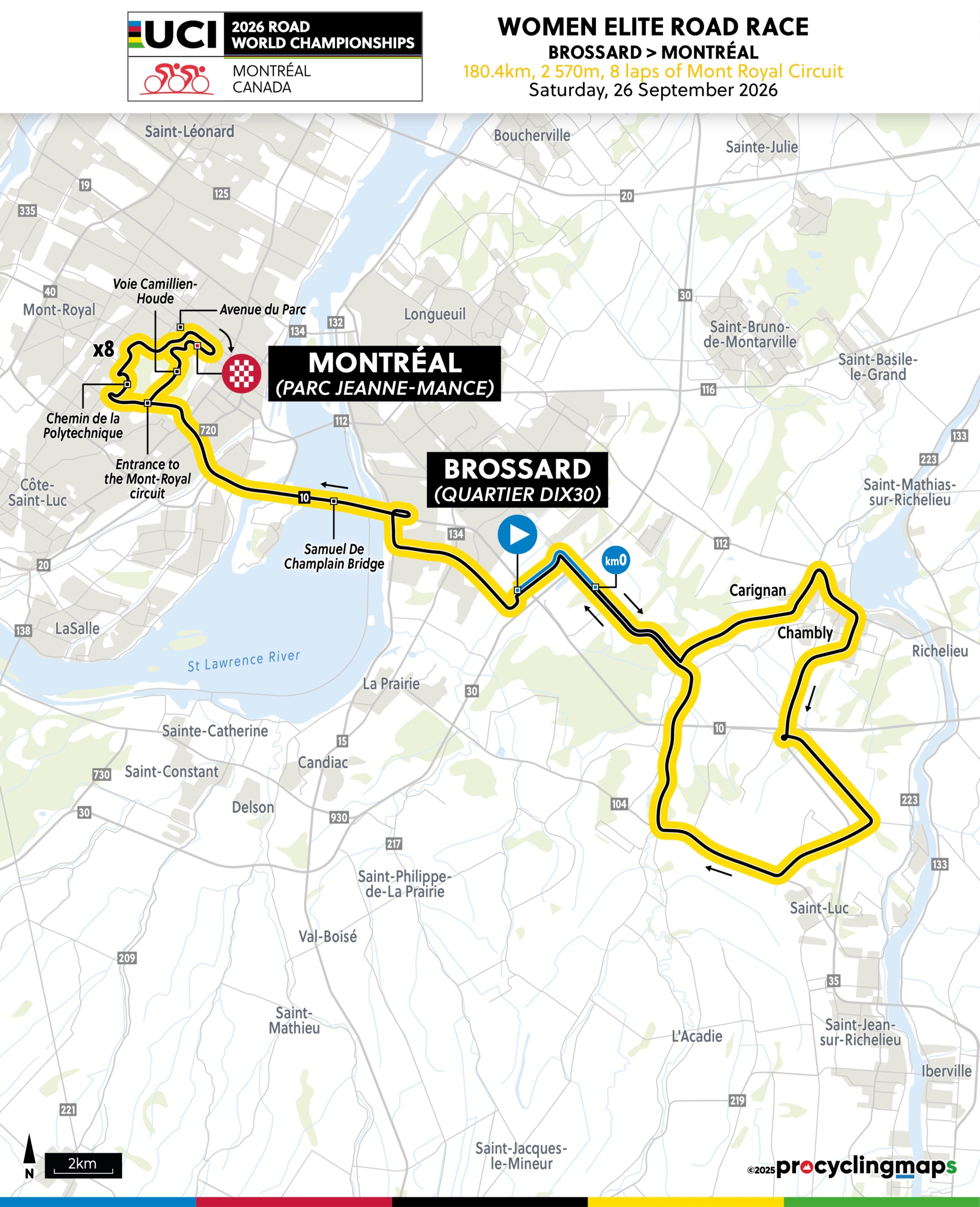 Women's elite route for Road World Championships.