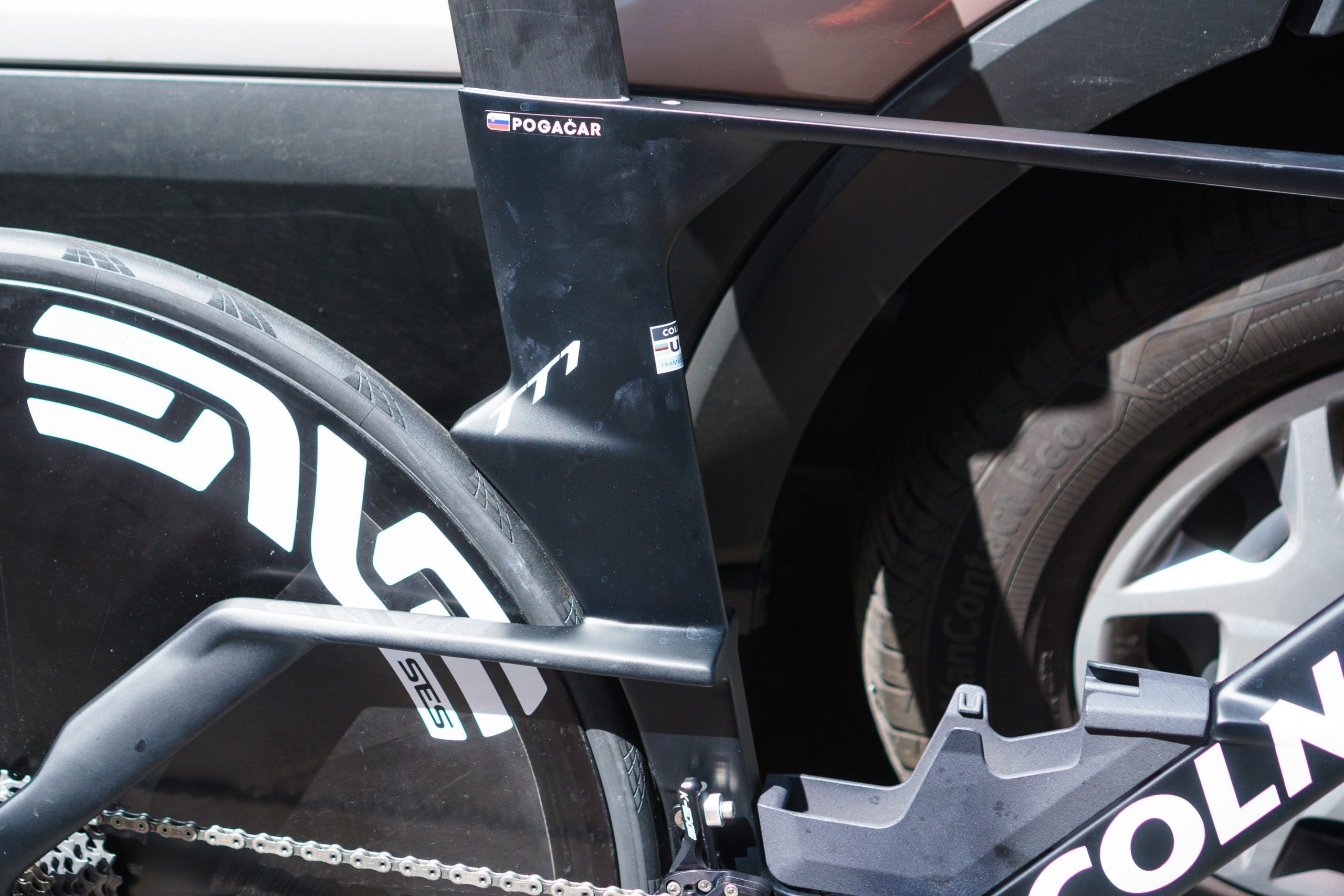 Tadej Pogačar's Colnago TT1 at the 2025 Tour de France