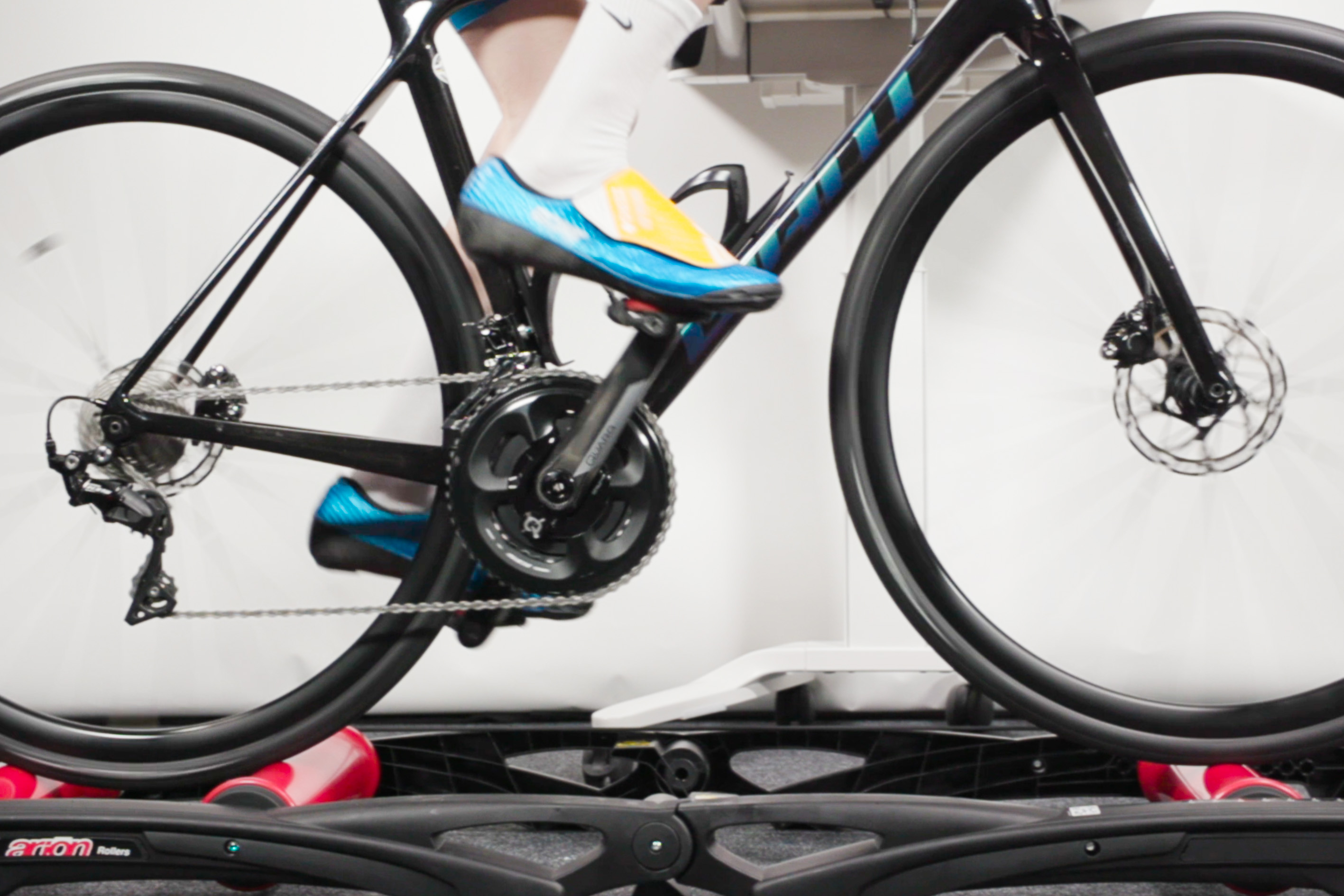 Bicycle on indoor rollers