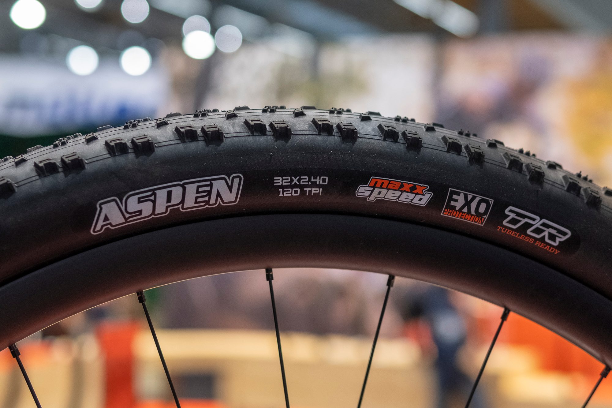 We spotted Maxxis' 32in tyres at Eurobike.