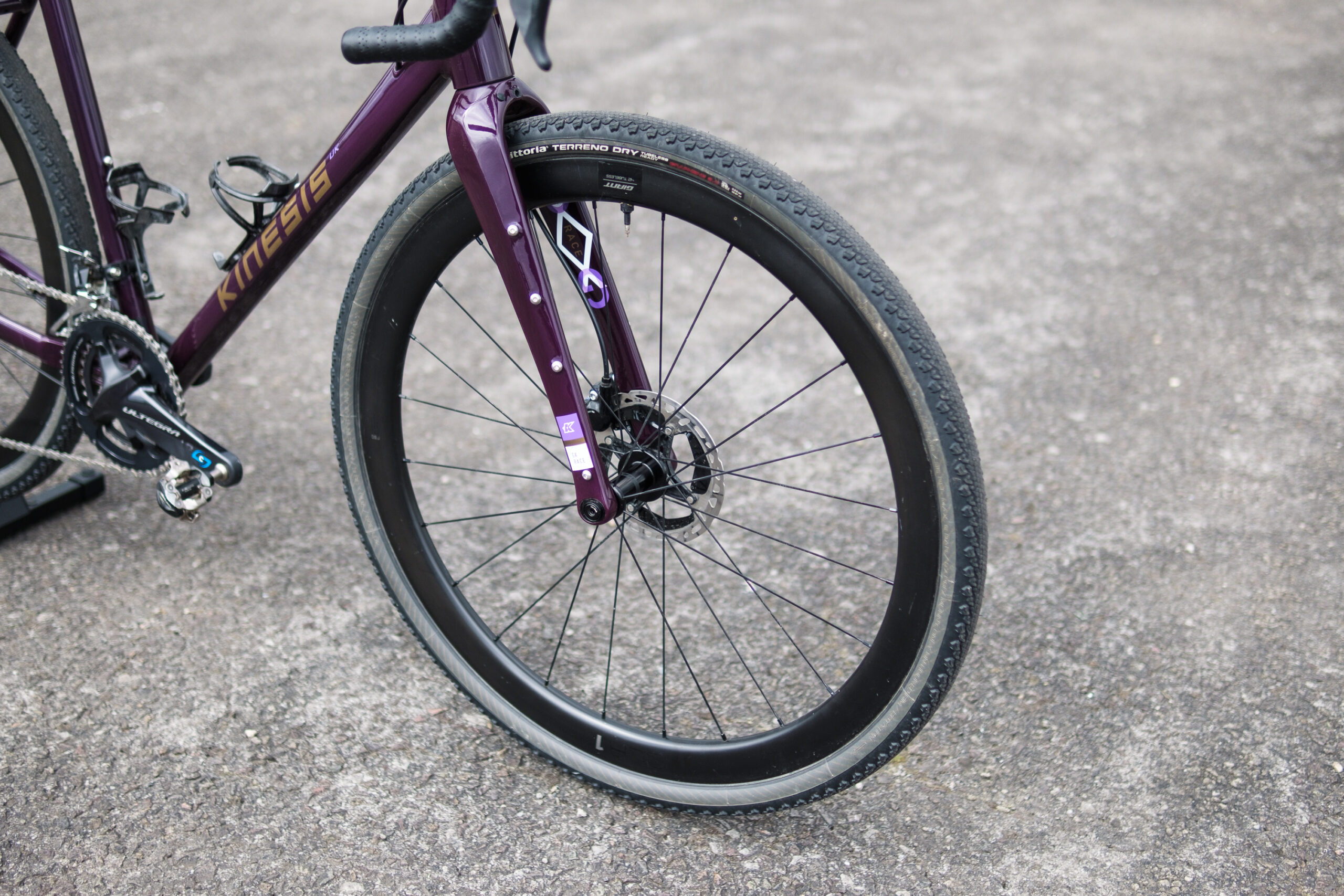 Giant SLR 1 42 front wheel on Simon von Bromley's Kinesis GX Race gravel bike