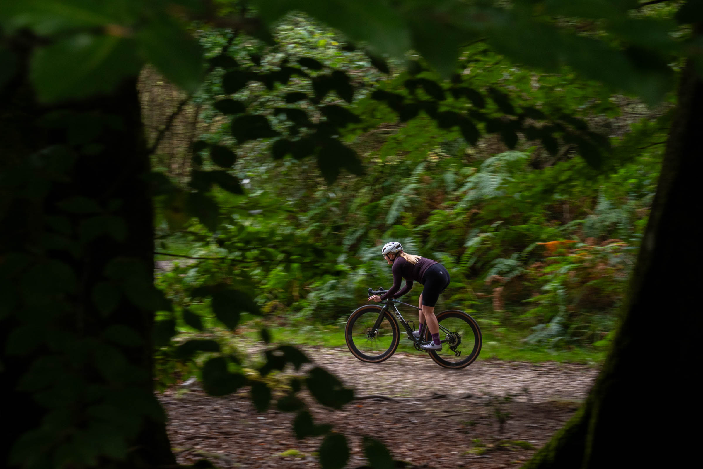 Katherine Moore testing the Liv Devote Advanced SL 0 with SRAM Red AXS