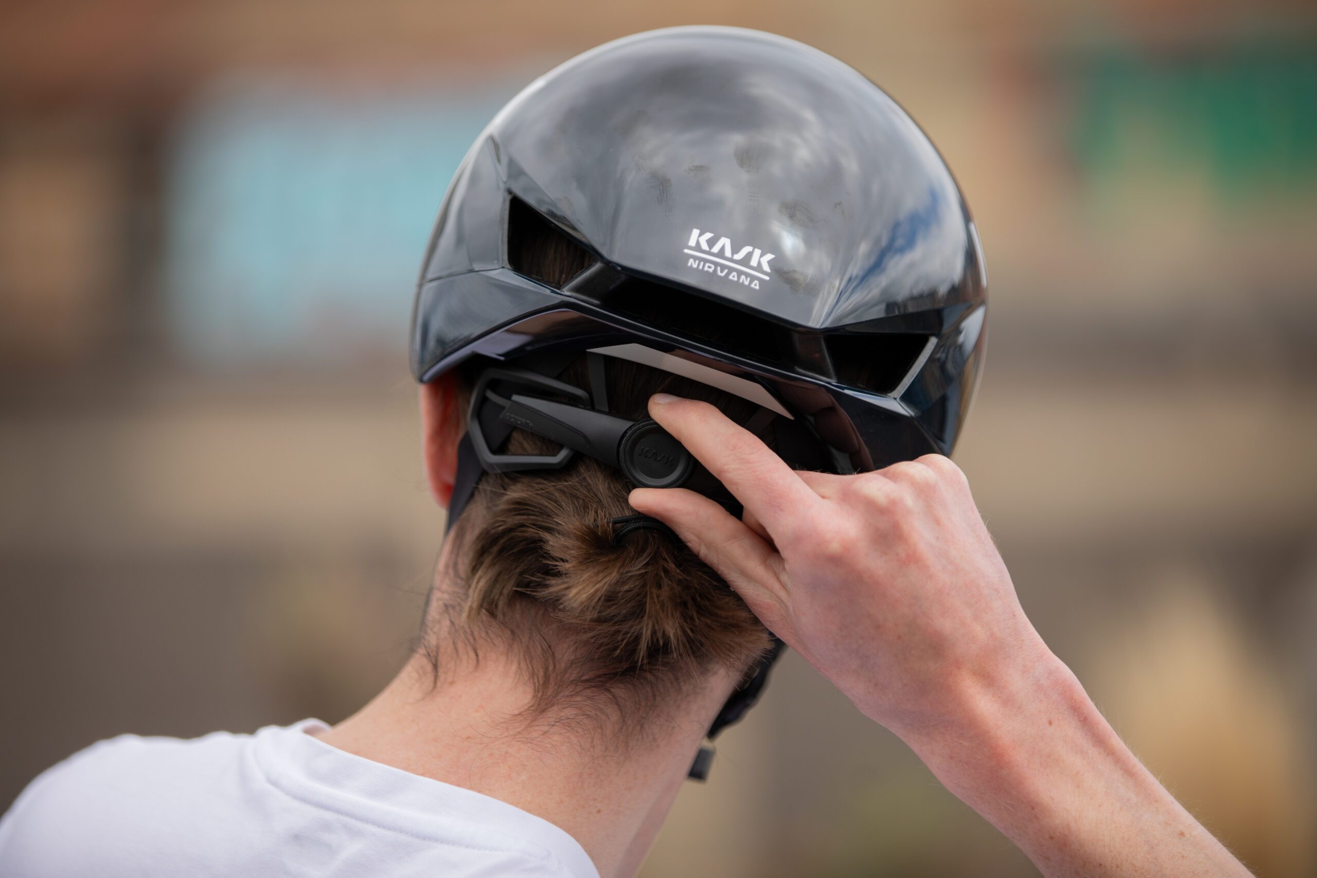 Back of Kask Nirvana road bike helmet