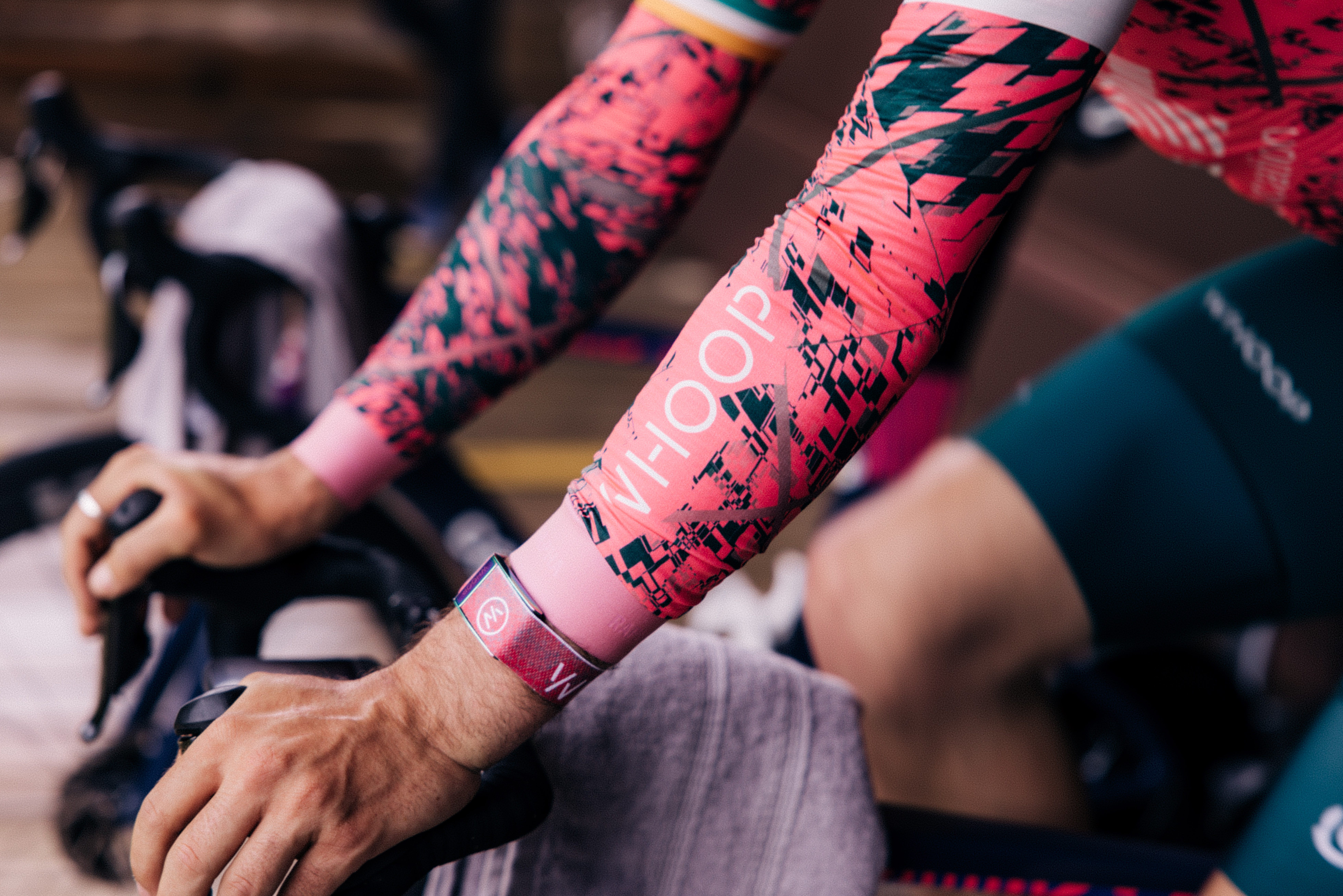 WHOOP 4.0 band on an EF Education-EasyPost rider