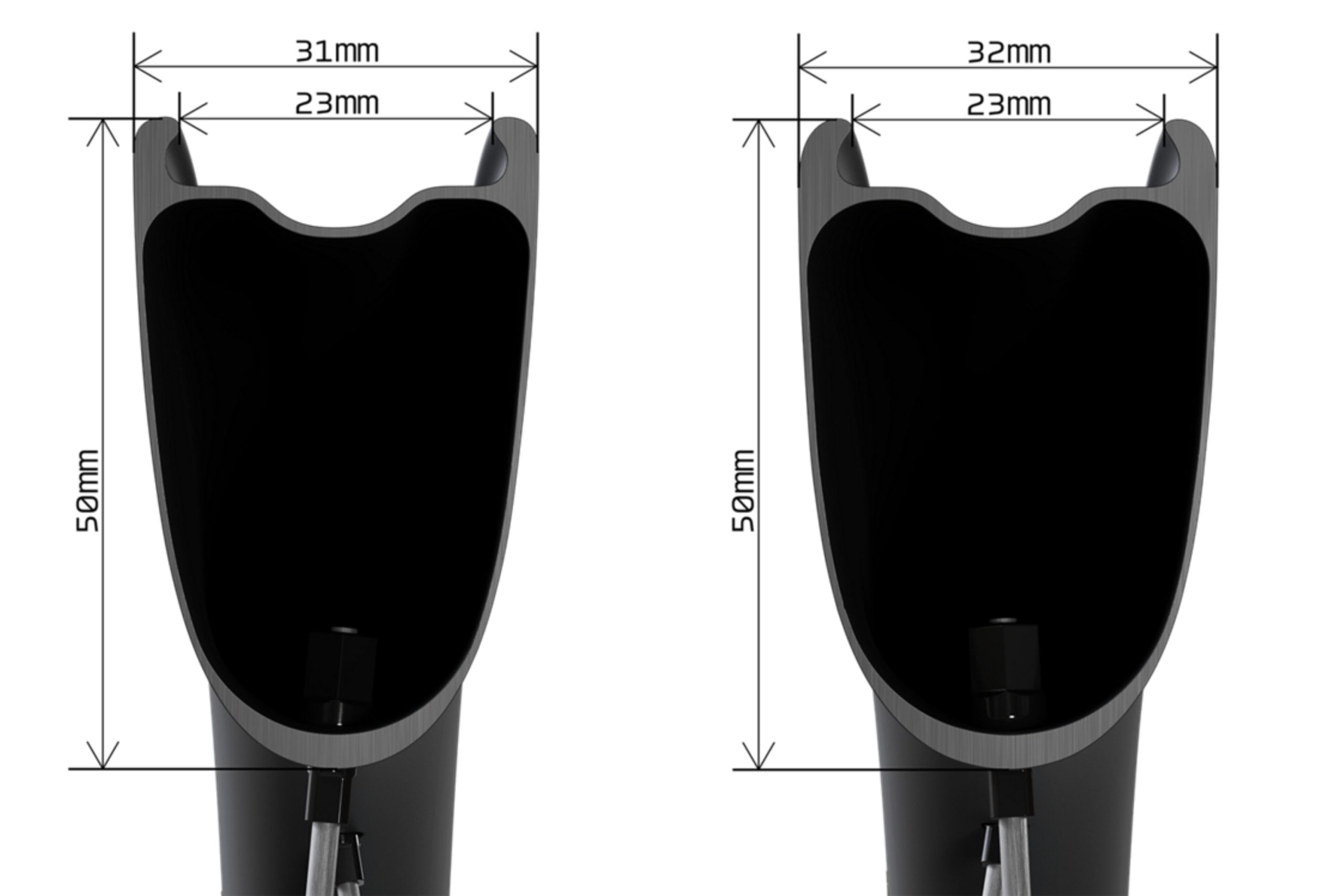 Shimano Dura-Ace WH-R9370-C50-TL wheels front and rear rim profiles