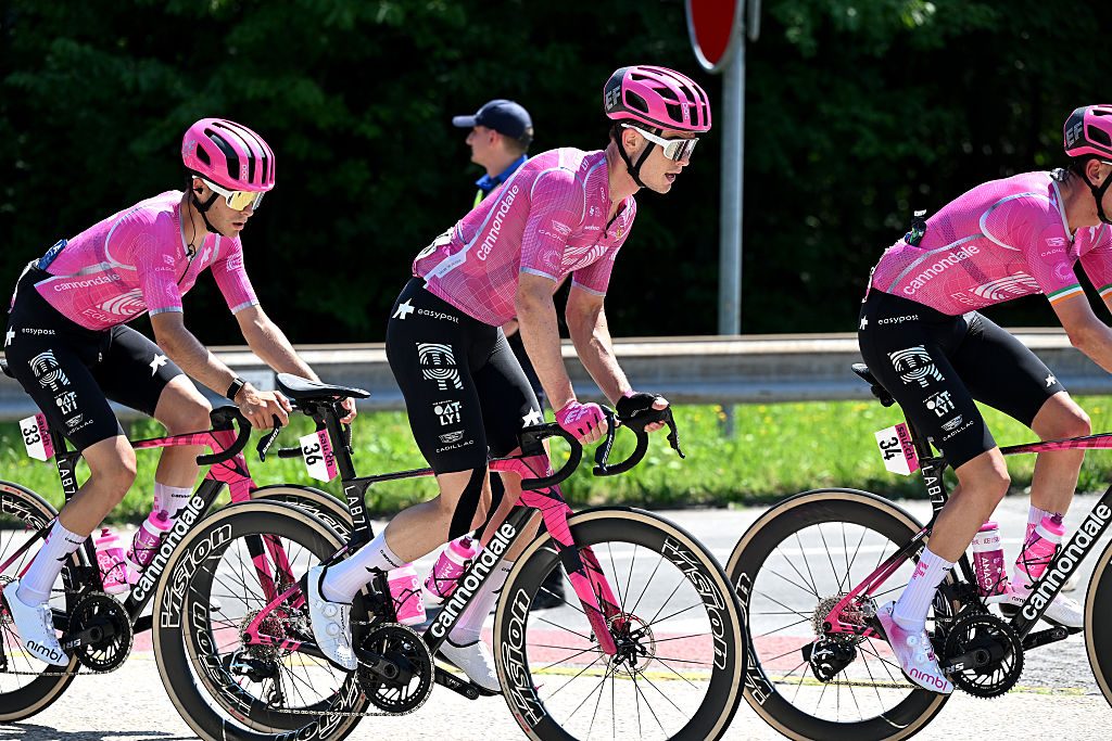 EF Education rider on Cannondale SuperSix.
