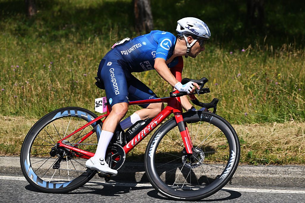 Groupama-FDJ United rider on Wilier road bike
