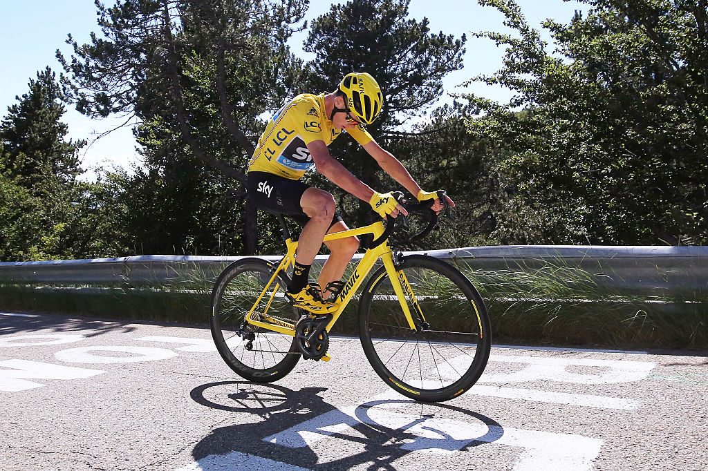 Chris Froome on a Mavic neutral service bike