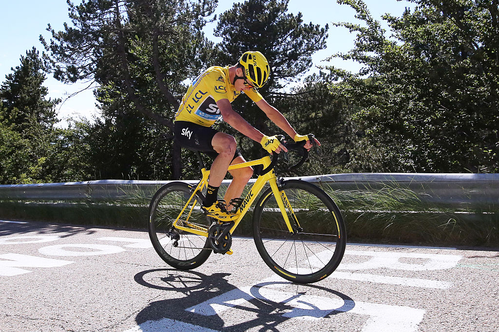 Chris Froome on a Mavic neutral service bike