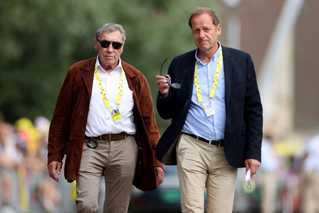 Eddy Merckx and Christian Prudhomme