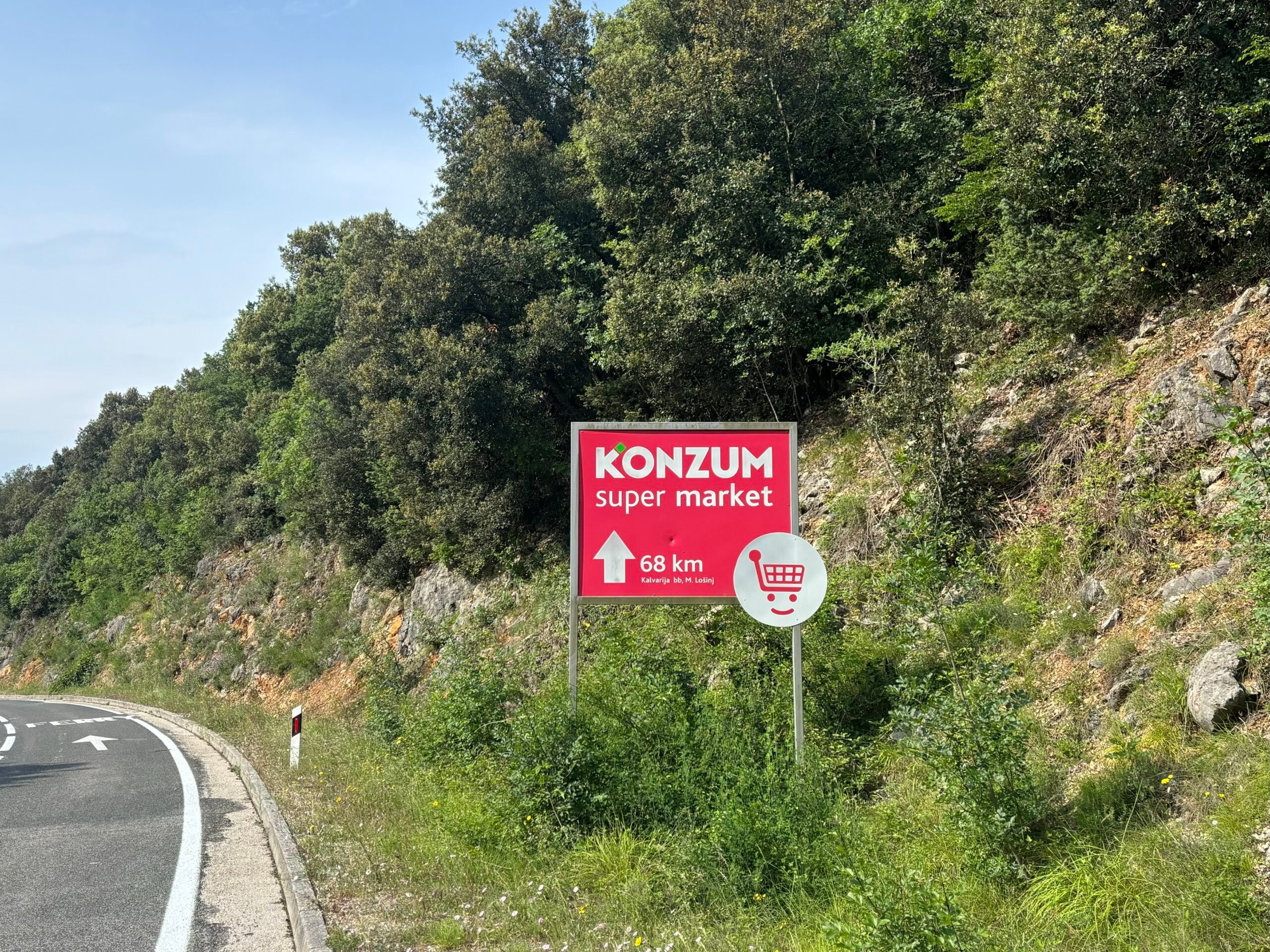 Sign for a supermarket