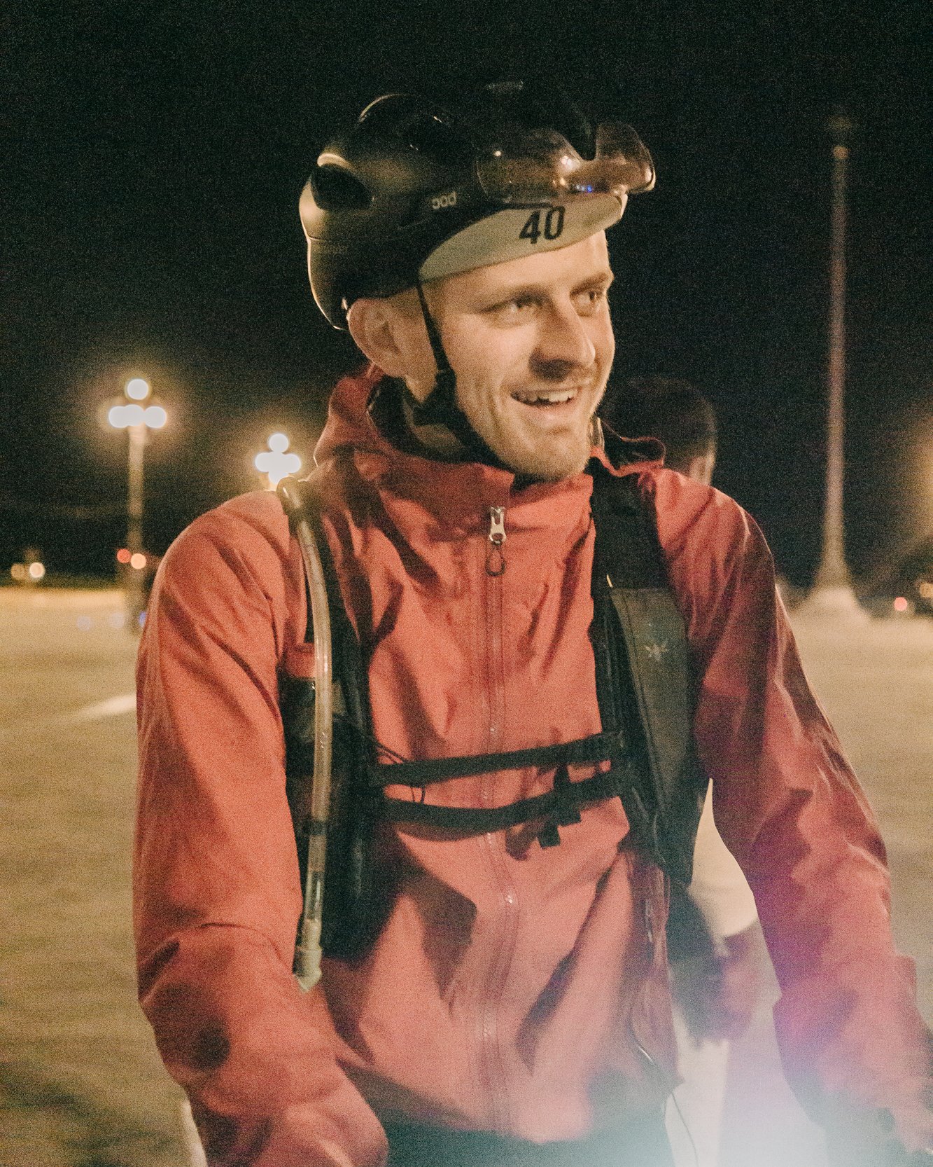 Oscar Huckle at the finish of the Seven Serpents 
