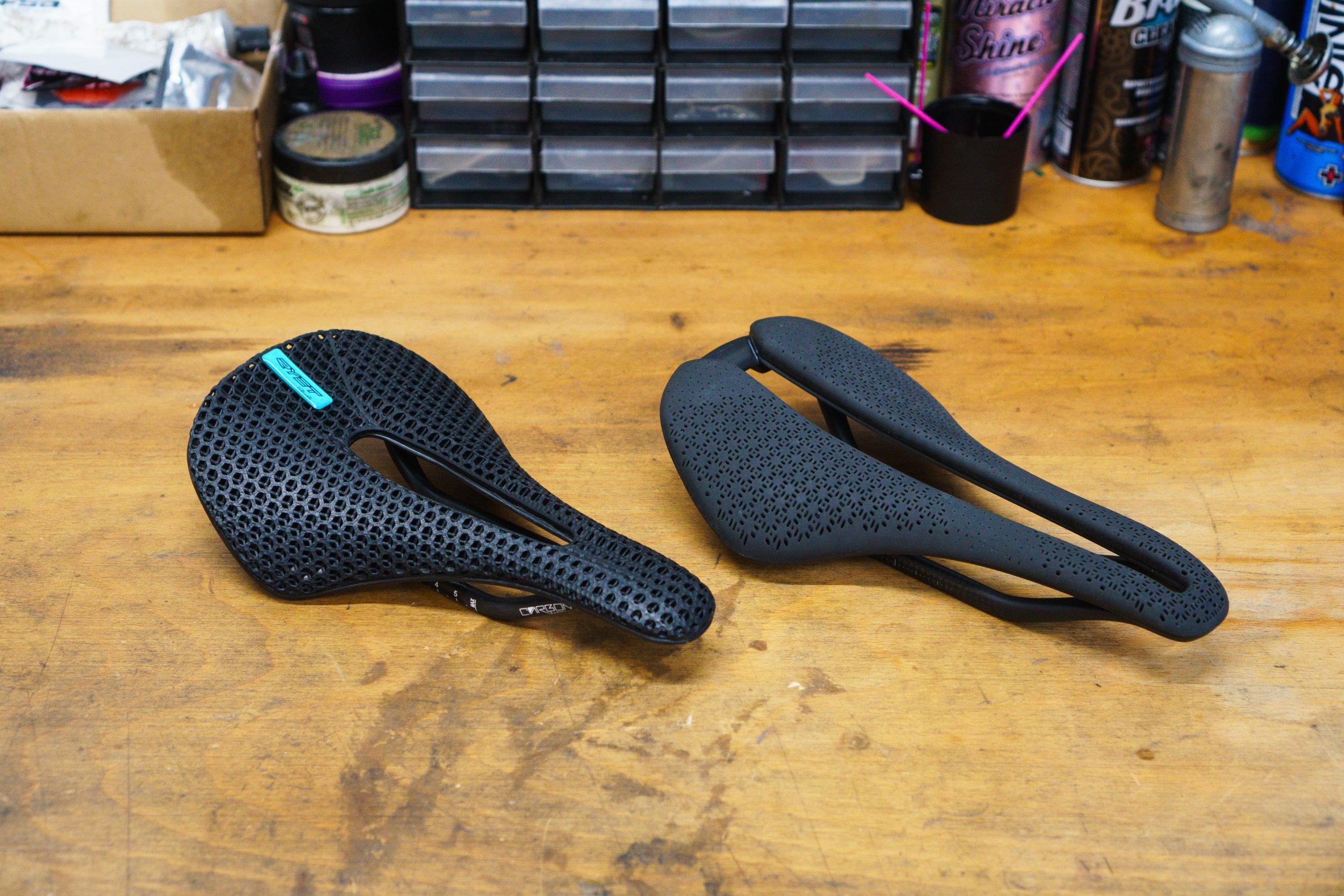 RYET X6P and Trek Aeolus RSL AirLoom 3D-printed saddles