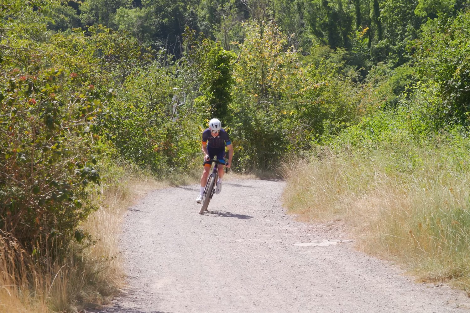Simon von Bromley riding a gravel bike