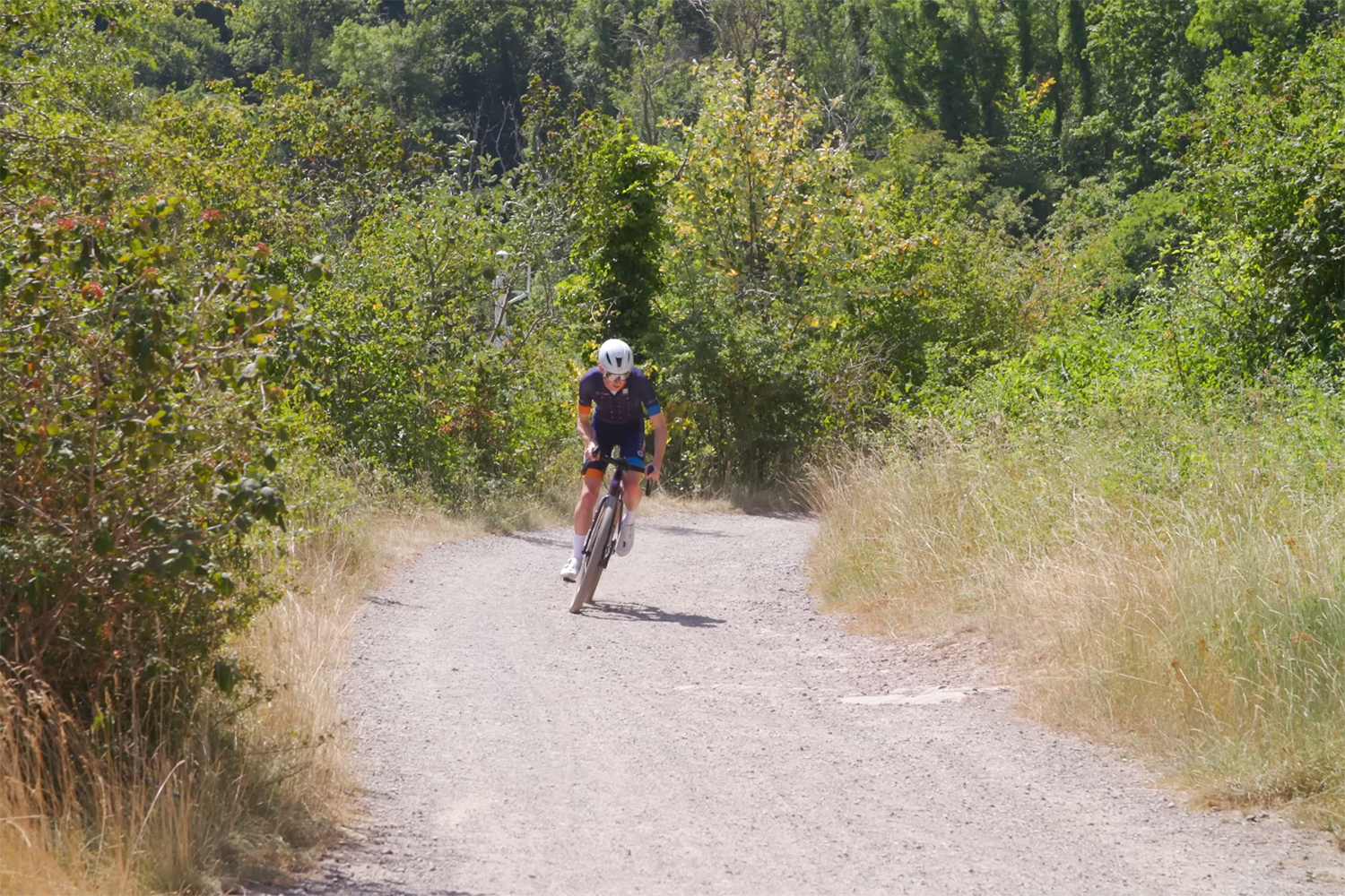 Simon von Bromley riding a gravel bike