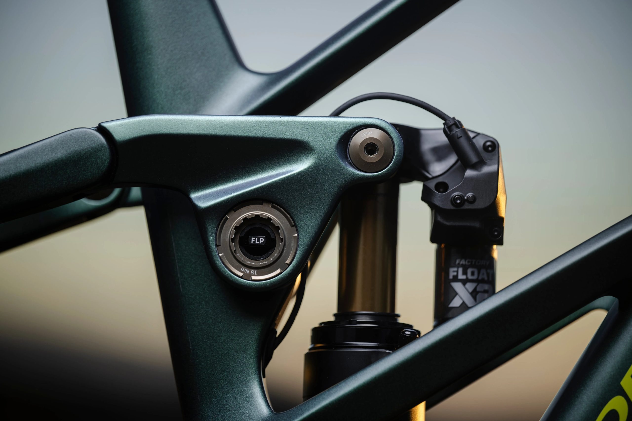 Orbea Rallon RS with the Fox X2 Factory Live Valve NEO shock wired directly into the main bike of the battery.