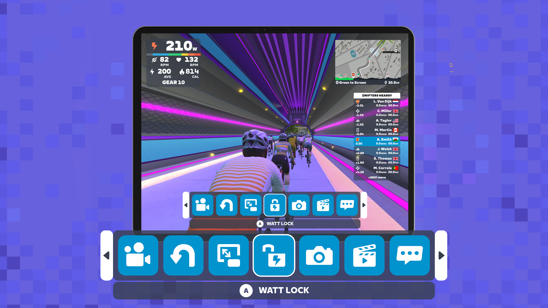 Zwift Watt Lock