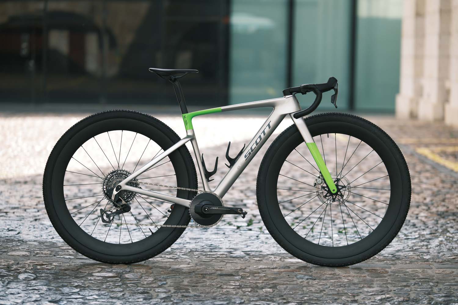 Prototype Scott gravel bike with 32in wheels.
