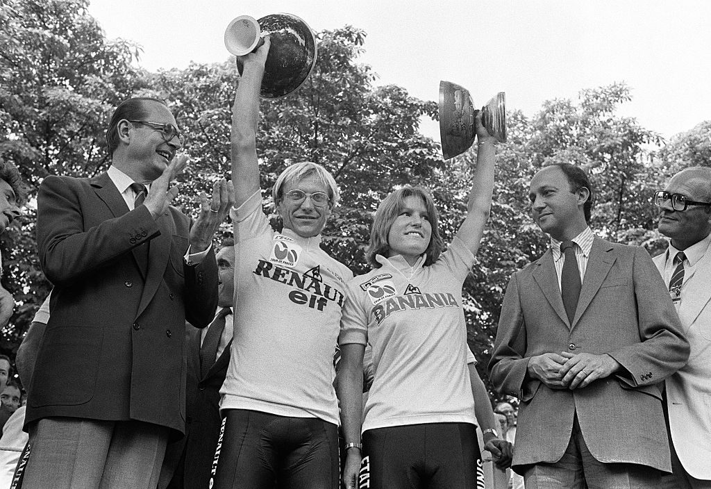 Marianne Martin and Laurent Fignon at the 1984 Tour de France