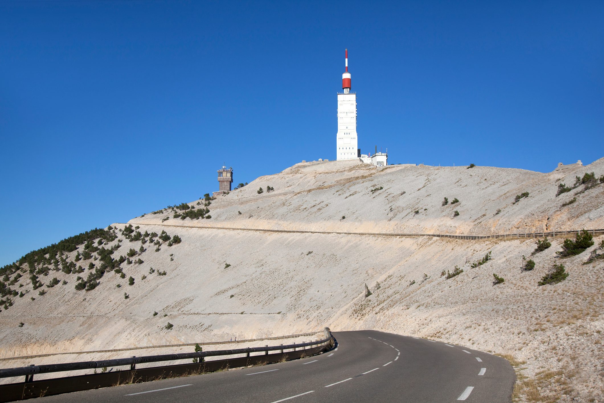 Mountain road, north summit of Mount Ventoux