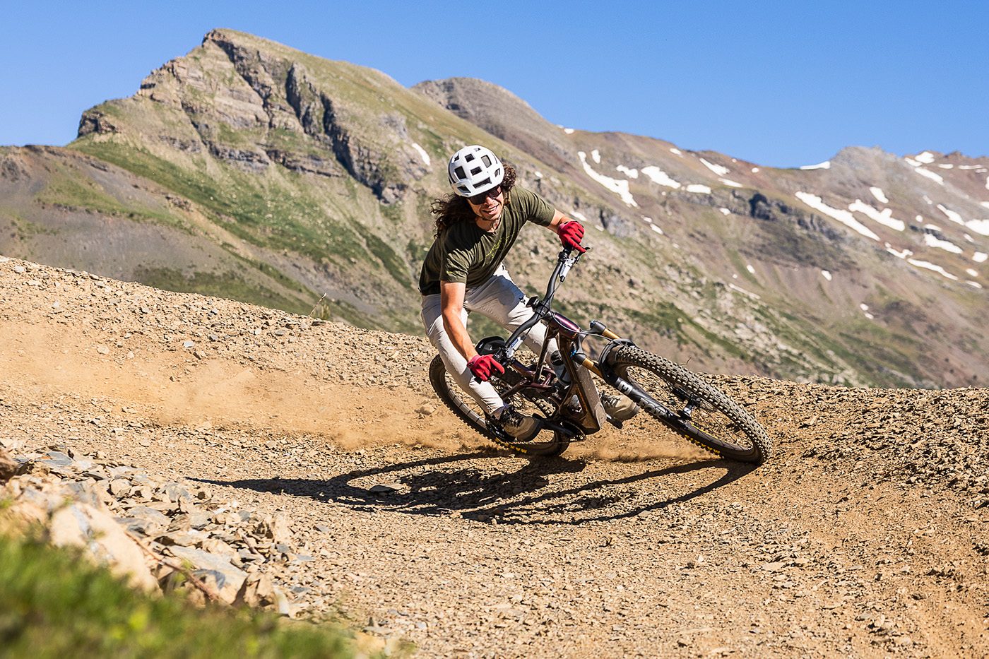 Orbea Wild LT M-LTD RS on a berm