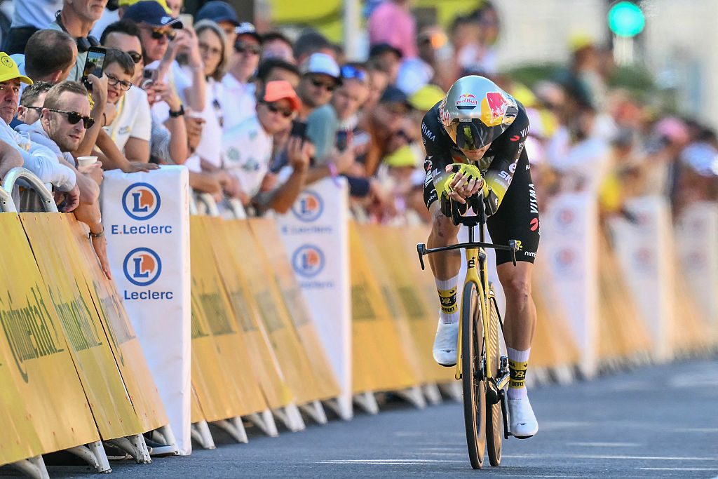 Wout van Aert on time trial at Stage 5 of TDF 2025