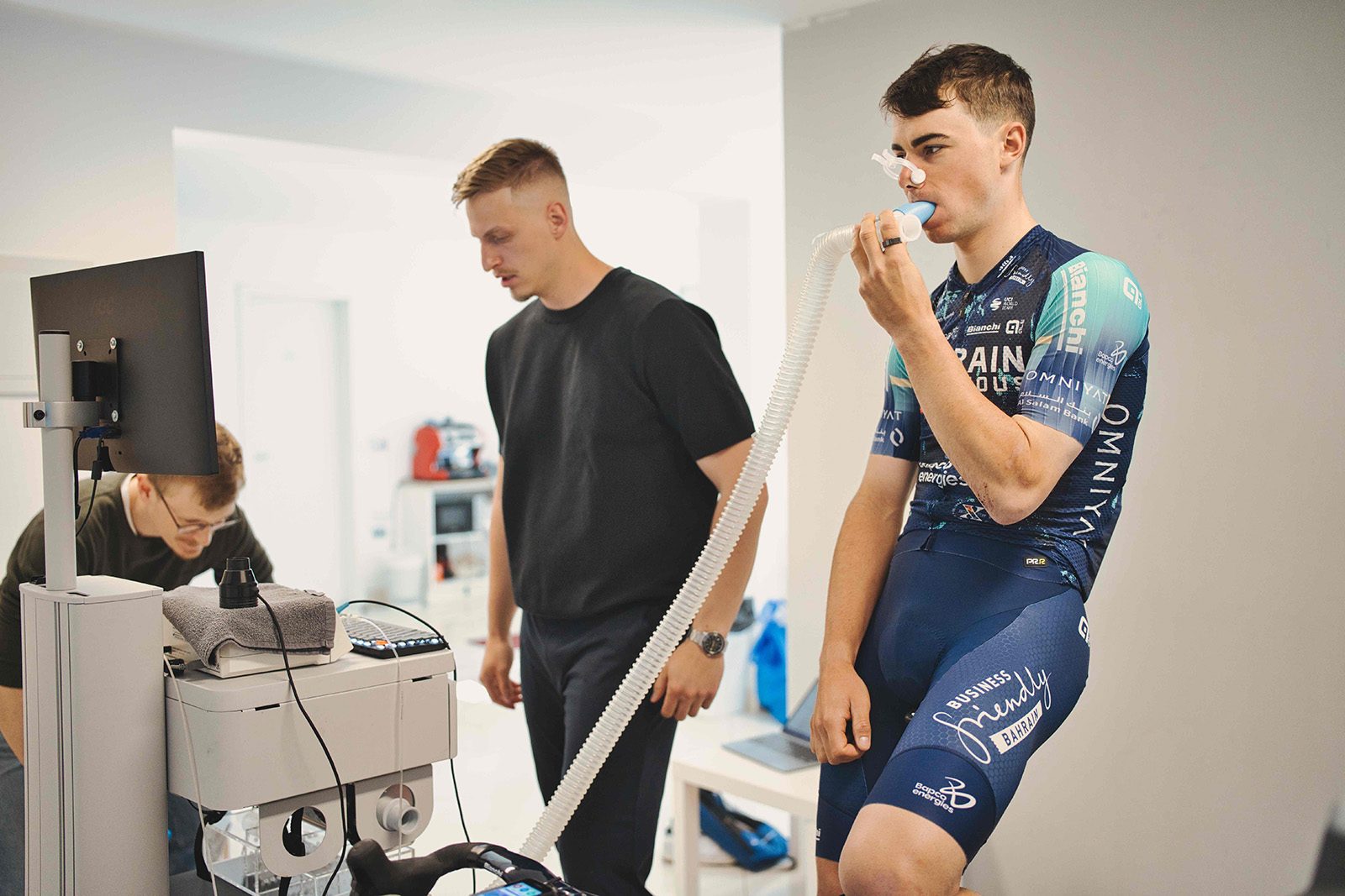 Cyclist undergoing a Fuelsync carbohydrate test.