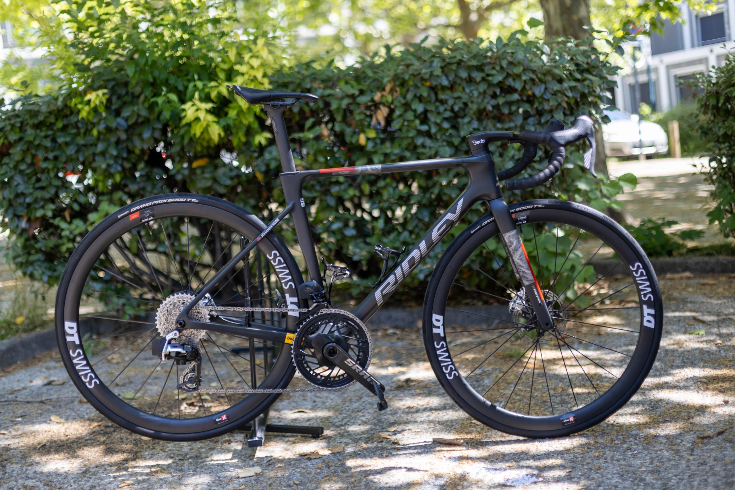 Tobias Johannessen's prototype Ridley at the Tour Auvergne-Rhône-Alpes