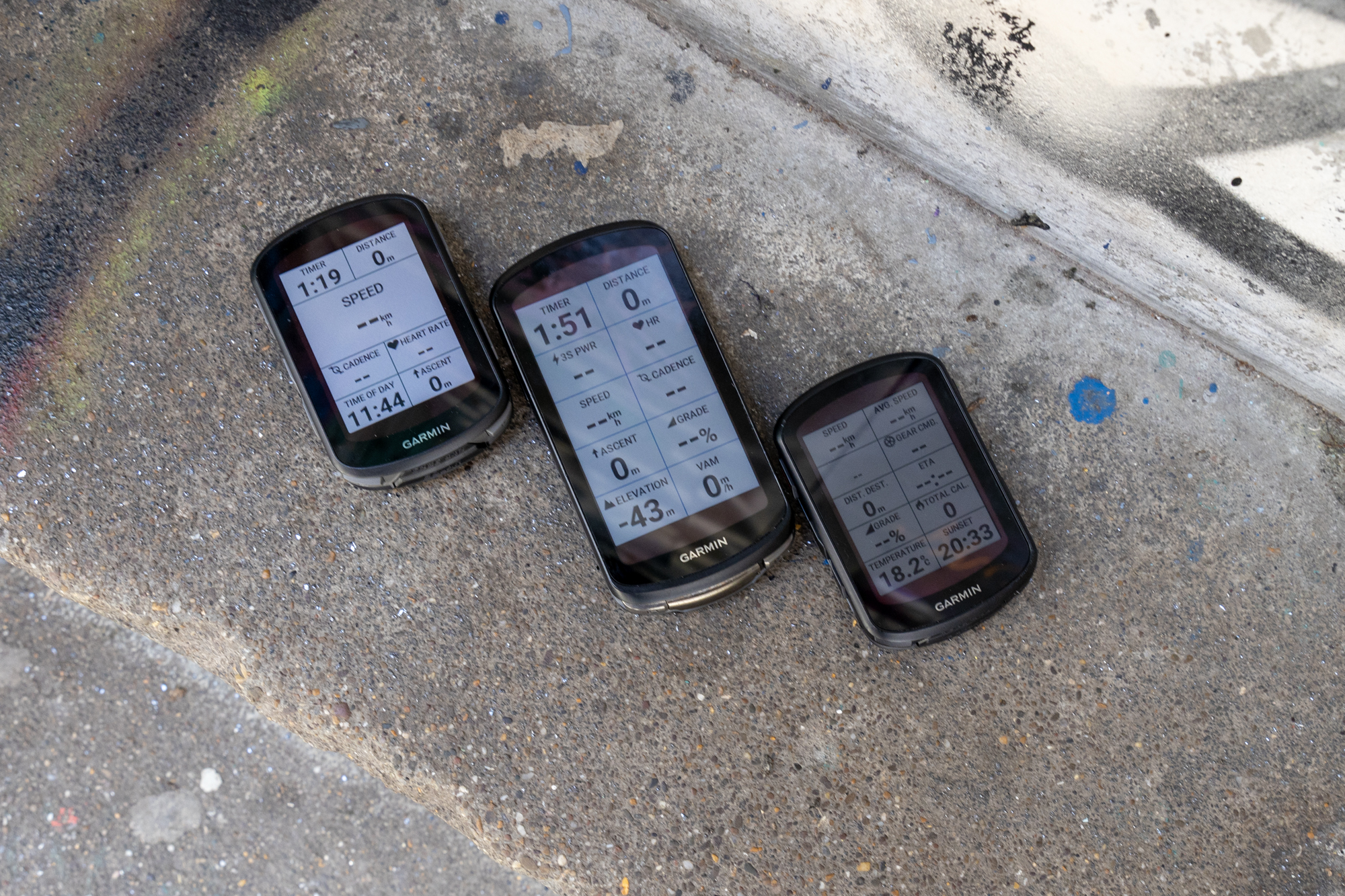 Garmin-Edge-1040-84-540-20230503_stan-portus53 Garmin Edge 840 Solar, Garmin Edge 1040 Solar and Garmin Edge 540 Solar showing data screens.