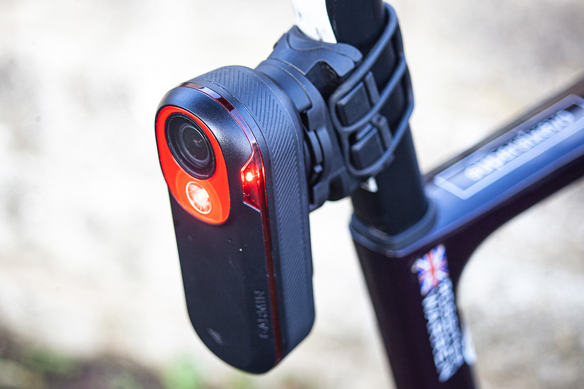 Garmin Varia RCT715 - 01 Garmin Varia RCT715 combines rear light, rear safety camera, and a rear radar