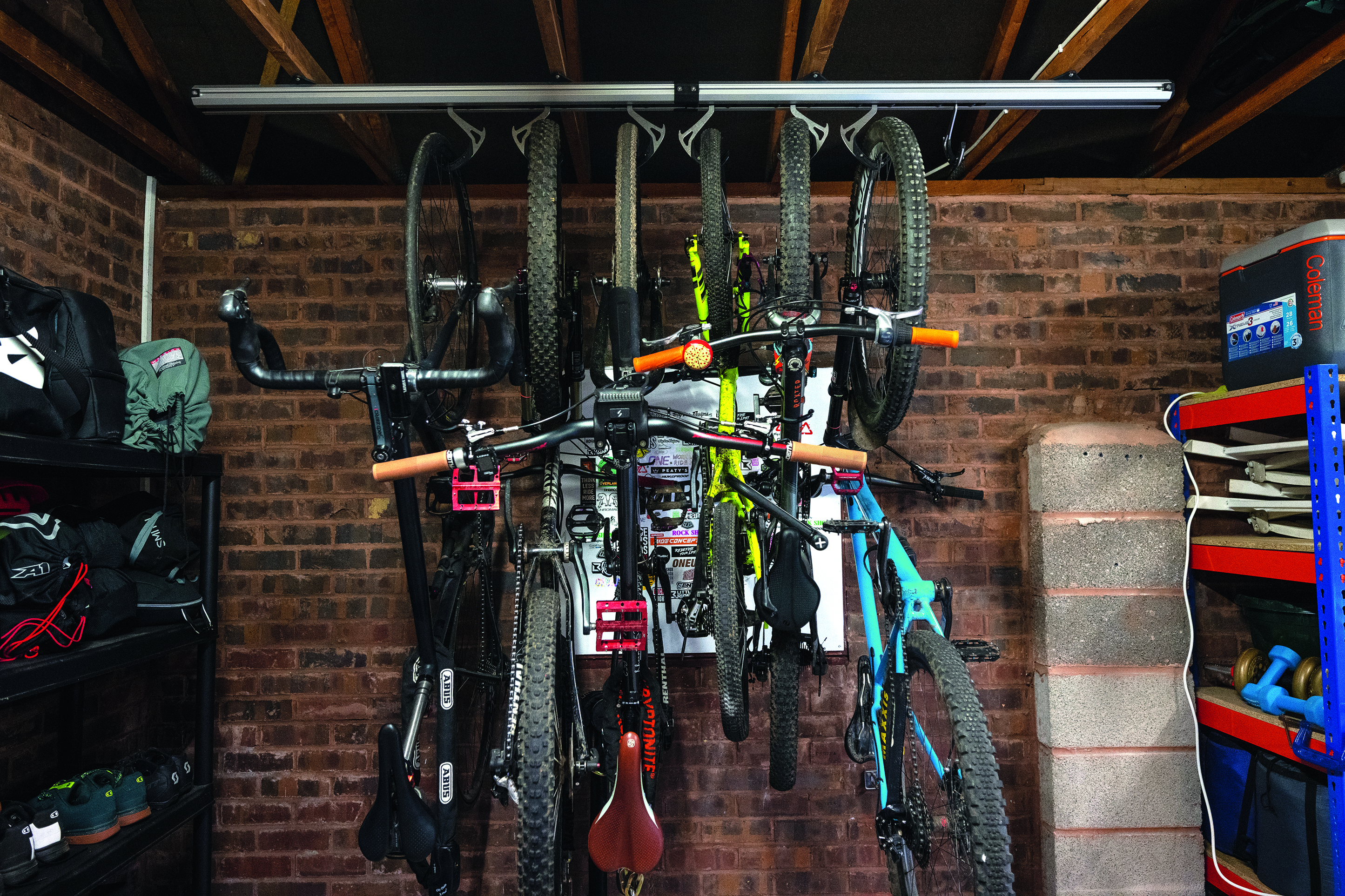 Stashed SpaceRail bike storage rack