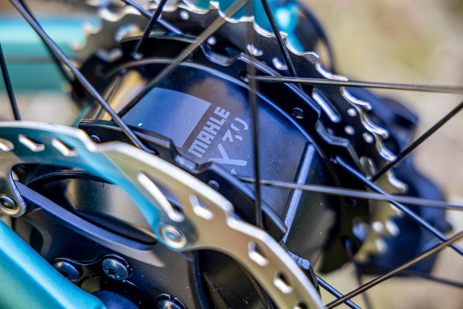Close-up of Mahle ebike hub motor.