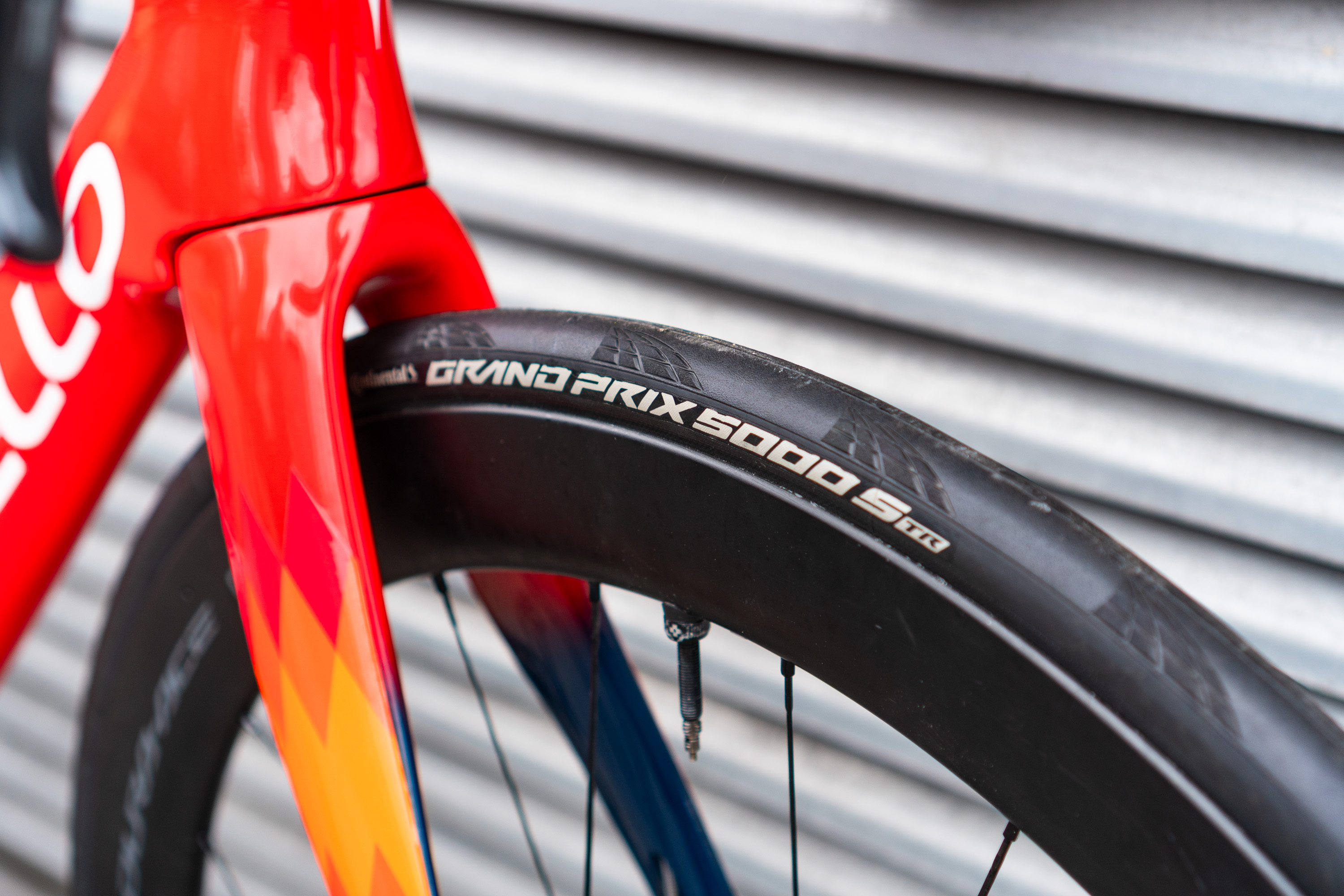 Continental GP5000 S TR tyre on Egan Bernal's Pinarello Dogma F